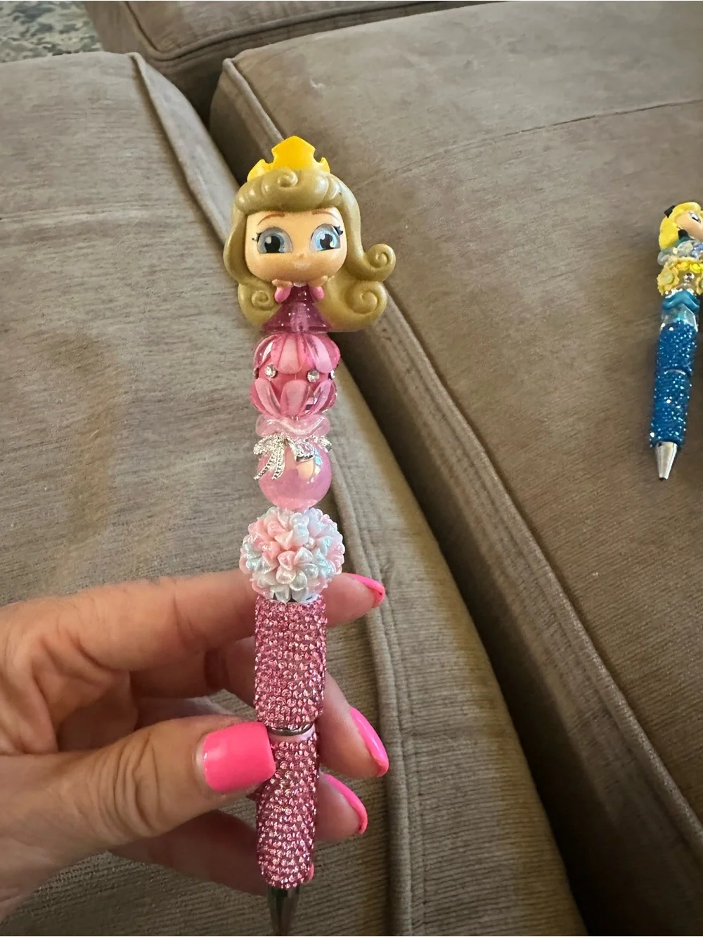 Pink Princess Aurora Beaded Pen